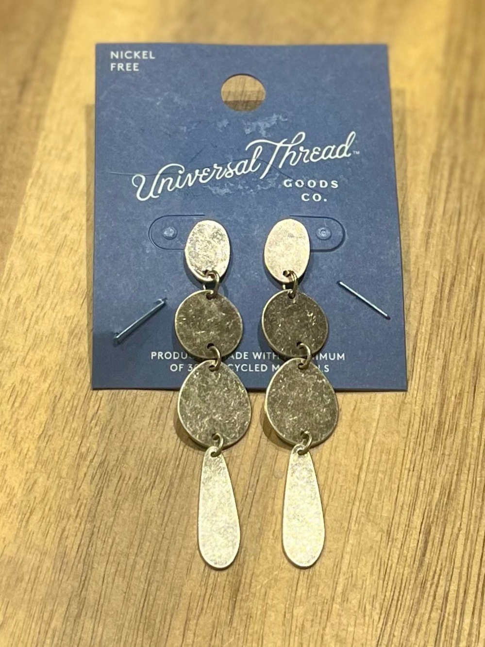 *3/$15, Universal Thread, Textured Gold Dangle Disc & Teardrop Earrings - Picture 2 of 5